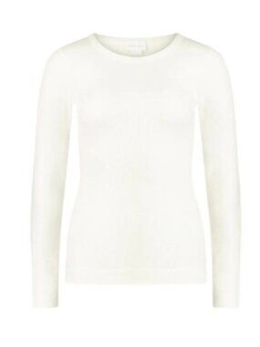 Jamie Kay Cotton Modal Grace Rib Long Sleeve Top Parchment Butter Yellow XS